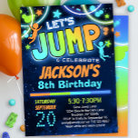 Boys Jump Party Birthday Invitation Blue Orange<br><div class="desc">Let's JUMP! Personalise your own jump party trampoline park birthday invitations for boys.</div>