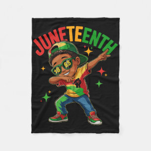 Boys Juneteenth Dabbing Black King 1865 African Ki Fleece Blanket