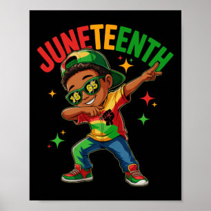 Boys Juneteenth Dabbing Black King 1865 African Ki Poster