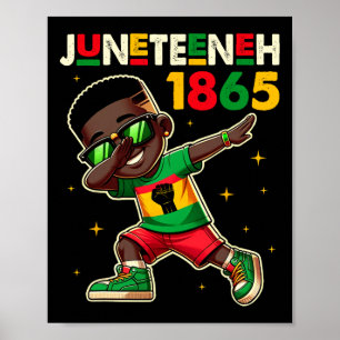 Boys Juneteenth Dabbing Black King Melanin Brown S Poster