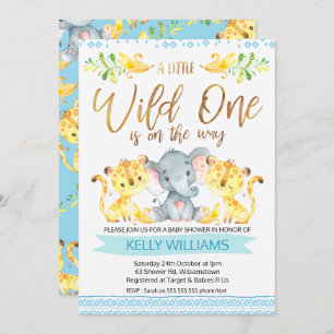 Boys Jungle Wild One Baby Shower Invitation