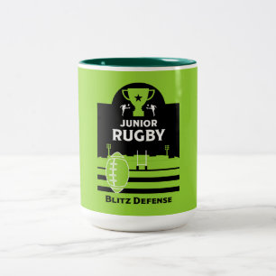 Boys Junior Rugby Players  Two-Tone Coffee Mug