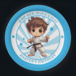 Boy's Karate Martial Arts Birthday Party Paper Plate<br><div class="desc">Boy's Karate Martial Arts Paper Plate - This karate/martial arts theme party plate has a real kick to it. Featuring a little boy martial arts master ready to strike and ready to earn a black belt in partying. The technique and spirit of martial arts run deep with many. Give your...</div>
