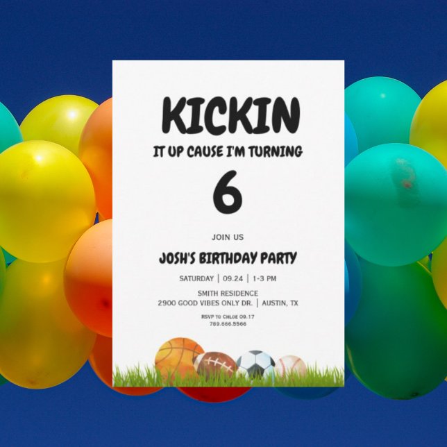 Boy's Kickin it Up Birthday Party  Invitation (Creator Uploaded)
