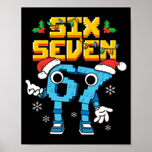Boys Kids 67 Xmas Six Seven Meme Christmas Pajama Poster
