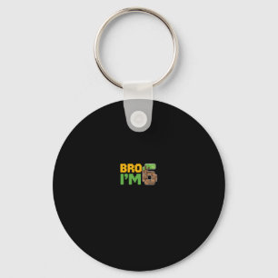Boys Kids 6th Birthday Boy Bro I’m 6 Year Old Game Key Ring