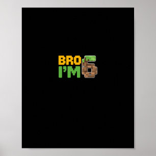 Boys Kids 6th Birthday Boy Bro I’m 6 Year Old Game Poster