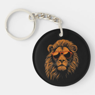 Boys Kids Funny Lion Animal Key Ring
