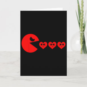 Boys Kids Valentines Day Hearts Eating Funny Gamer Card