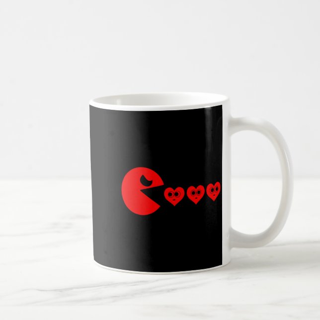 Boys Kids Valentines Day Hearts Eating Funny Gamer Coffee Mug (Right)