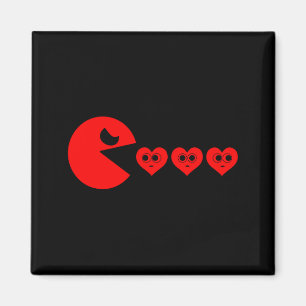 Boys Kids Valentines Day Hearts Eating Funny Gamer Magnet