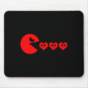Boys Kids Valentines Day Hearts Eating Funny Gamer Mouse Pad