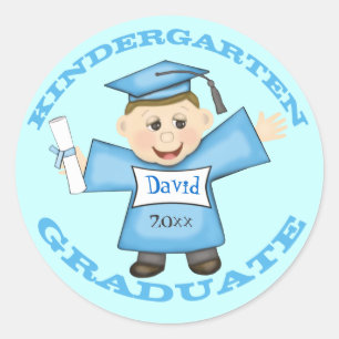 Boy's Kindergarten  Graduation Stickers