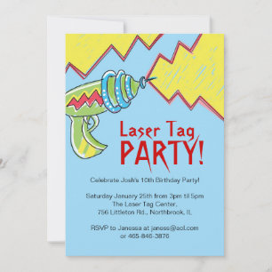 Boys Laser Tag Party Invitations
