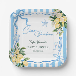 Boys Lemon Ciao Baby Italian Baby Shower Paper Plate