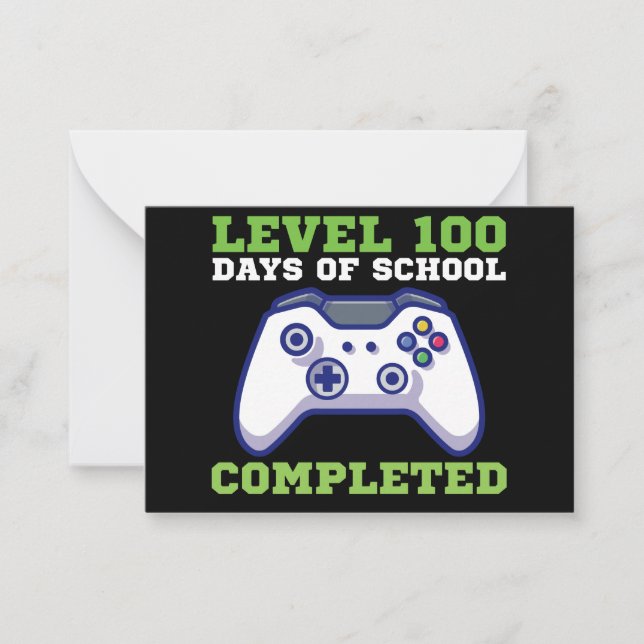 Boys Level 100 Days Of School Completed  Card (Front)