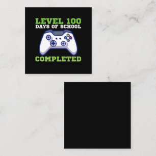 Boys Level 100 Days Of School Completed  Square Business Card