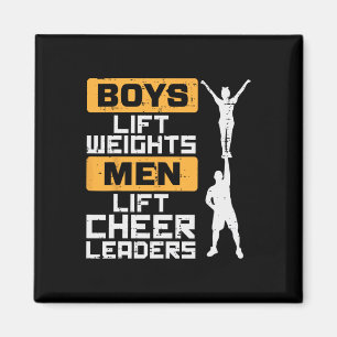 Boys Lift Weights Men Cheerleader Funny Cheerleadi Magnet