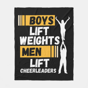 Boys Lift Weights Men Lift Cheerleaders Cheer Team Fleece Blanket