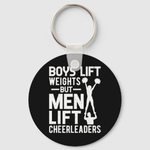 Boys Lift Weights Men Lift Cheerleaders Cheerleadi Key Ring