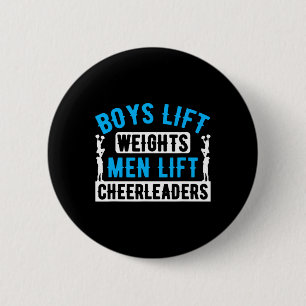 Boys Lift Weights Men Lift Cheerleaders Weightlift 6 Cm Round Badge