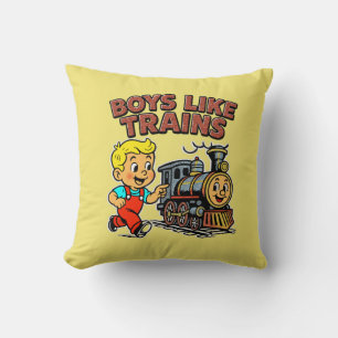 Boys like trains cushion