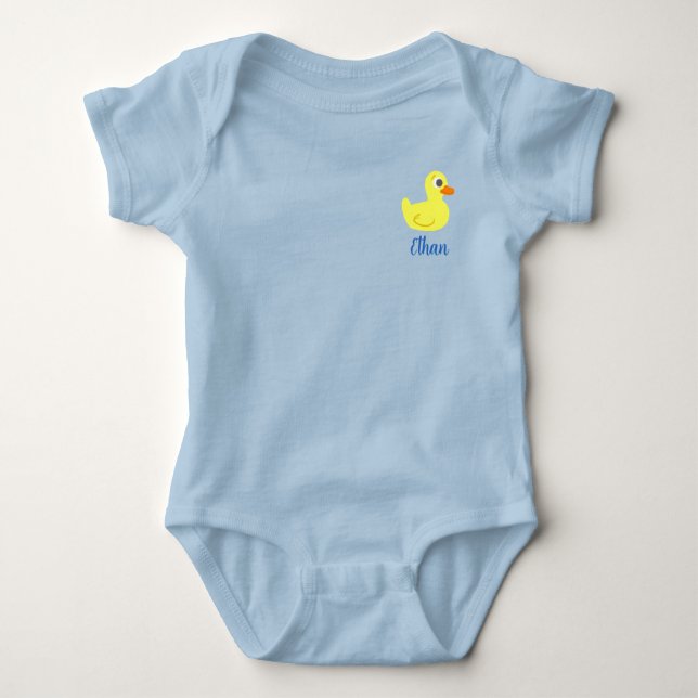 Boys Little Rubber Duck Baby Bodysuit (Front)