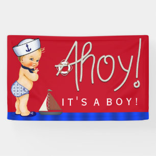 Boys Little Sailor Nautical Baby Shower Banner