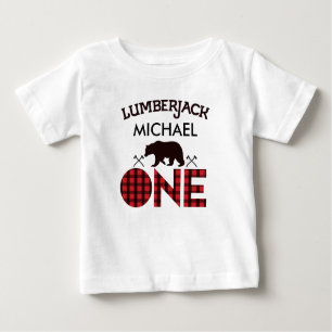Boys Lumberjack Bear Arrows 1st Birthday T-shirt
