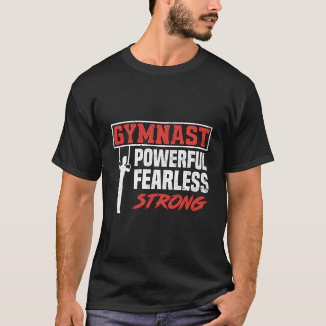 Boys Mens Gymnastics Sports Strong Funny Gymnast T-Shirt (Front)