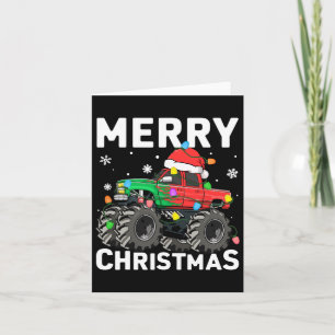 Boys Merry Christmas Monster Truck Santa Hat Toddl Card