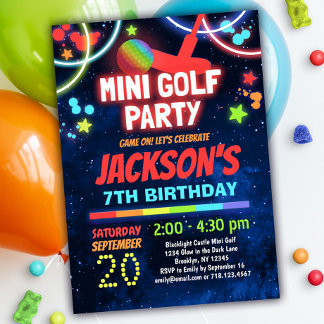 Boys Mini Golf Birthday Party Invitation