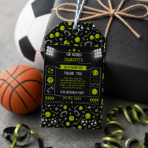 Boys Modern Black Sports Kids 10th Birthday