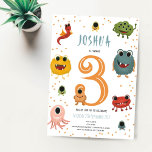 Boys Modern Blue Monster Alien Kids Birthday Invitation<br><div class="desc">This cute and modern monster-themed kids birthday invitation design features a blue alien cartoon design, with a variety of cute creatures and confetti. The invite can be personalised with your boys name and other details necessary for your party. The perfect addition to your child's birthday party. This invitation is set...</div>