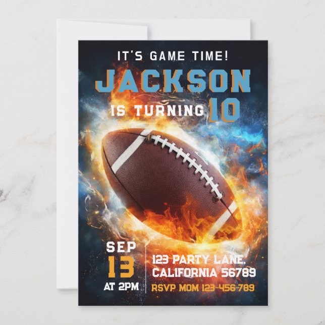 Boys Modern Blue Sports Kids Birthday  Invitation (Front)