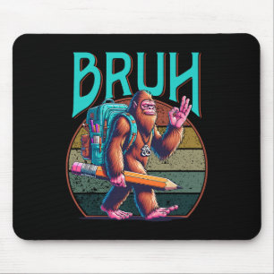Boys Modern bruh' Big Foot Back To School Graphic  Mouse Pad