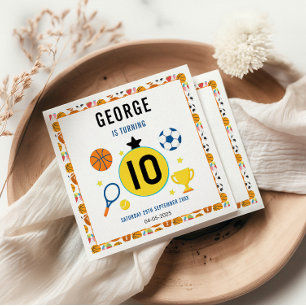 Boys Modern Sports Birthday Party Game Day Theme Napkin