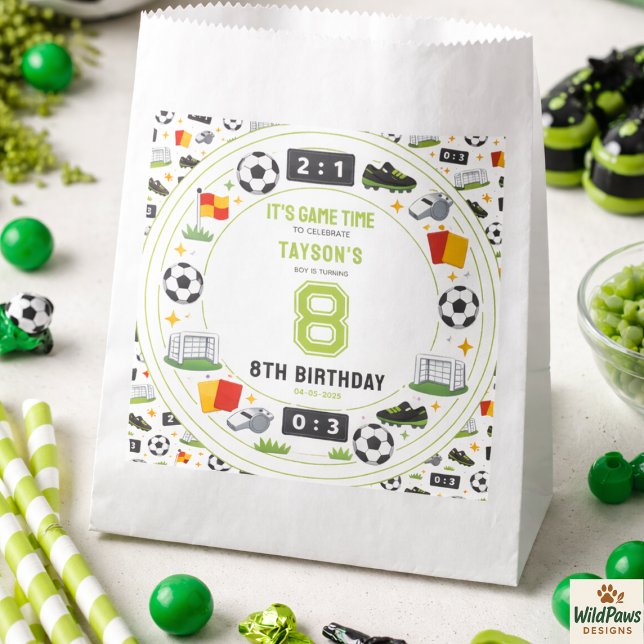 Boys Modern Sports Soccer Kids 8th Birthday Party Favour Bag (Boys Modern Sports Soccer Kids 8th Birthday Party Favor Bag
)