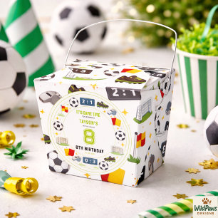 Boys Modern Sports Soccer Kids 8th Birthday Party Favour Box