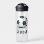 Boys Modern Sporty Soccer Kids Water Bottle<br><div class="desc">This cute and modern water bottle features a soccer ball illustration with space for you to add your name and jersey number (or age!). Perfect for sports lovers or a budding athlete. Great for kids or adults,  the perfect soccer coach gift.</div>