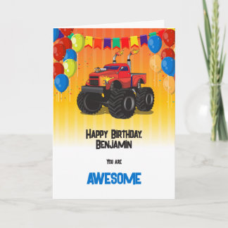 Boy's Monster Truck Birthday Card