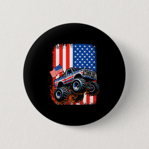 Boys Monster Truck Usa Flag Monster Truck 4th Of J 6 Cm Round Badge