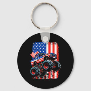 Boys Monster Truck Usa Flag Monster Truck 4th Of J Key Ring