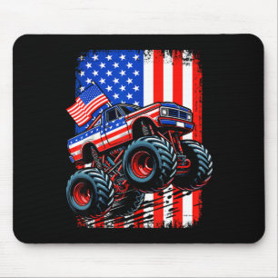 Boys monster truck usa flag monster truck 4th ofBo Mouse Pad