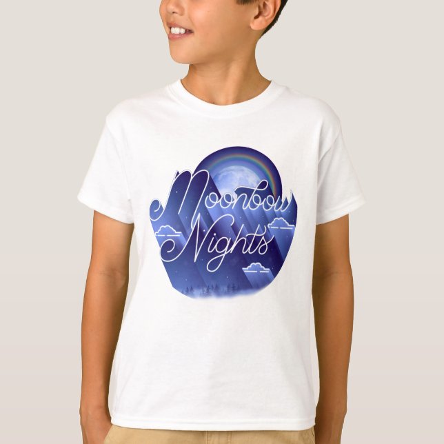 Boy's Moonbow Nights T-Shirt / White (Front)