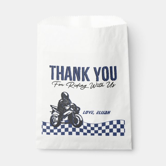 Boys' Motocross Dirt Bike Birthday  Favour Bag (Front)