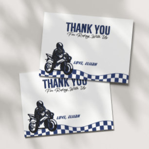 Boys' Motocross Dirt Bike Birthday  Thank You Card