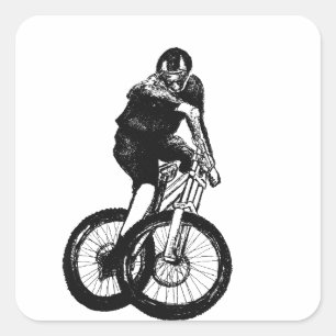 Boys mountain bike T Shirt presents MTB Square Sticker