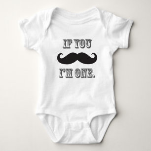 Boy's Moustache Little Man First Birthday Tee