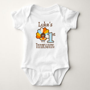 Boys Mt First Thanksgiving Personalised Bodysuit